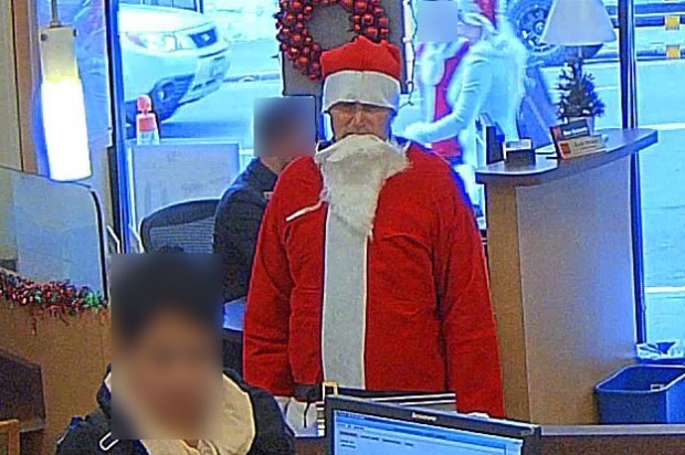 SFPD Release Photos of Downtown Bank Robber in Santa Suit