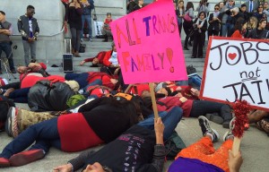Community Gathers to Hold Die-In, Demand Protections Following Murder of Transgender Woman