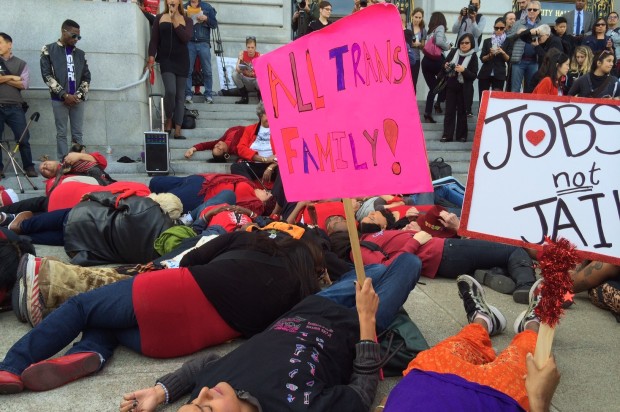 Community Gathers to Hold Die-In, Demand Protections Following Murder of Transgender Woman
